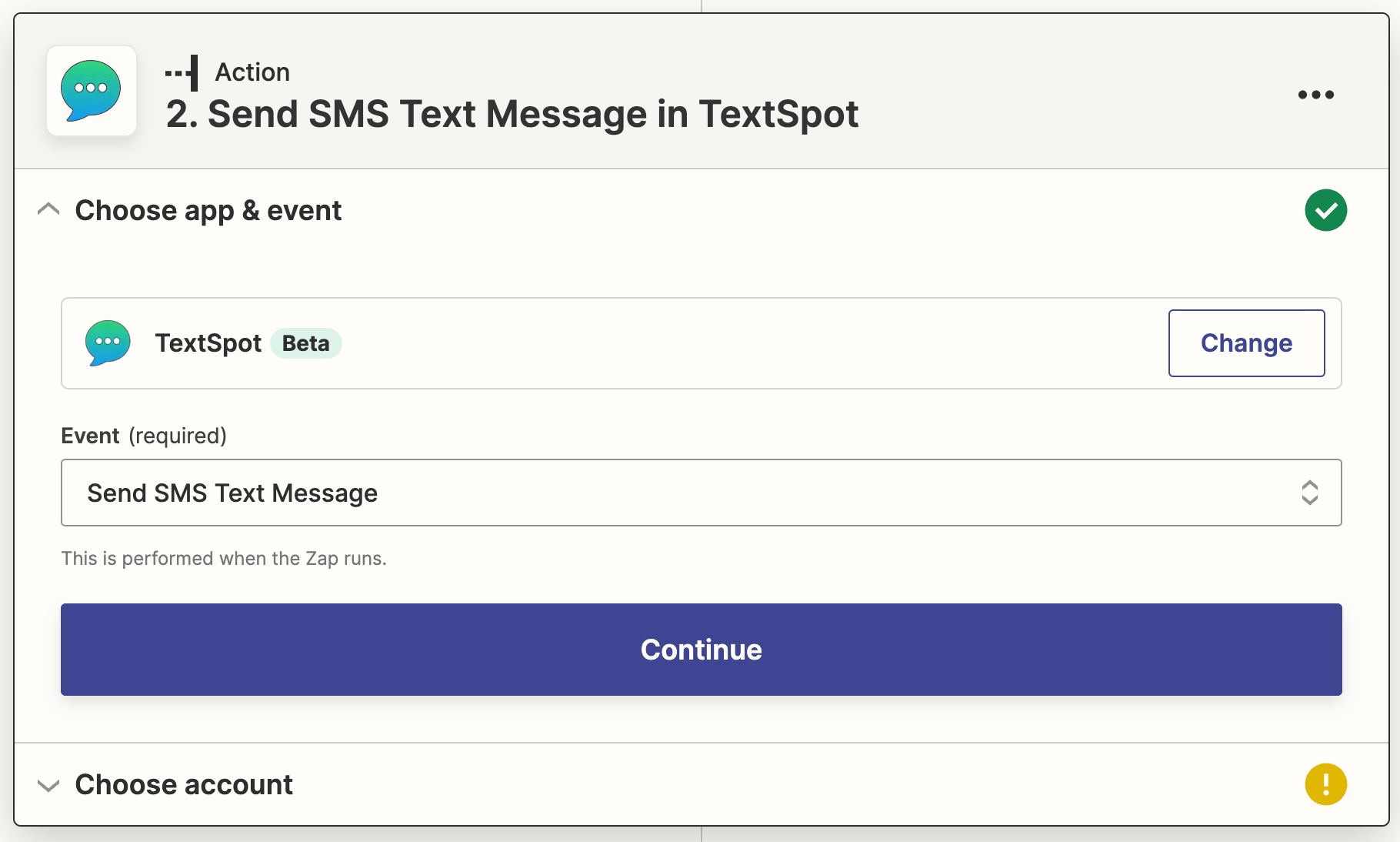 select textspot in zapier