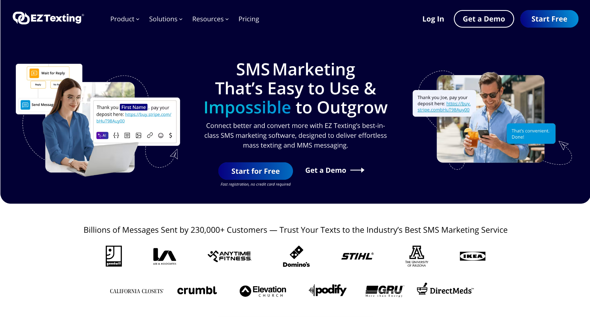 EZTexting Homepage