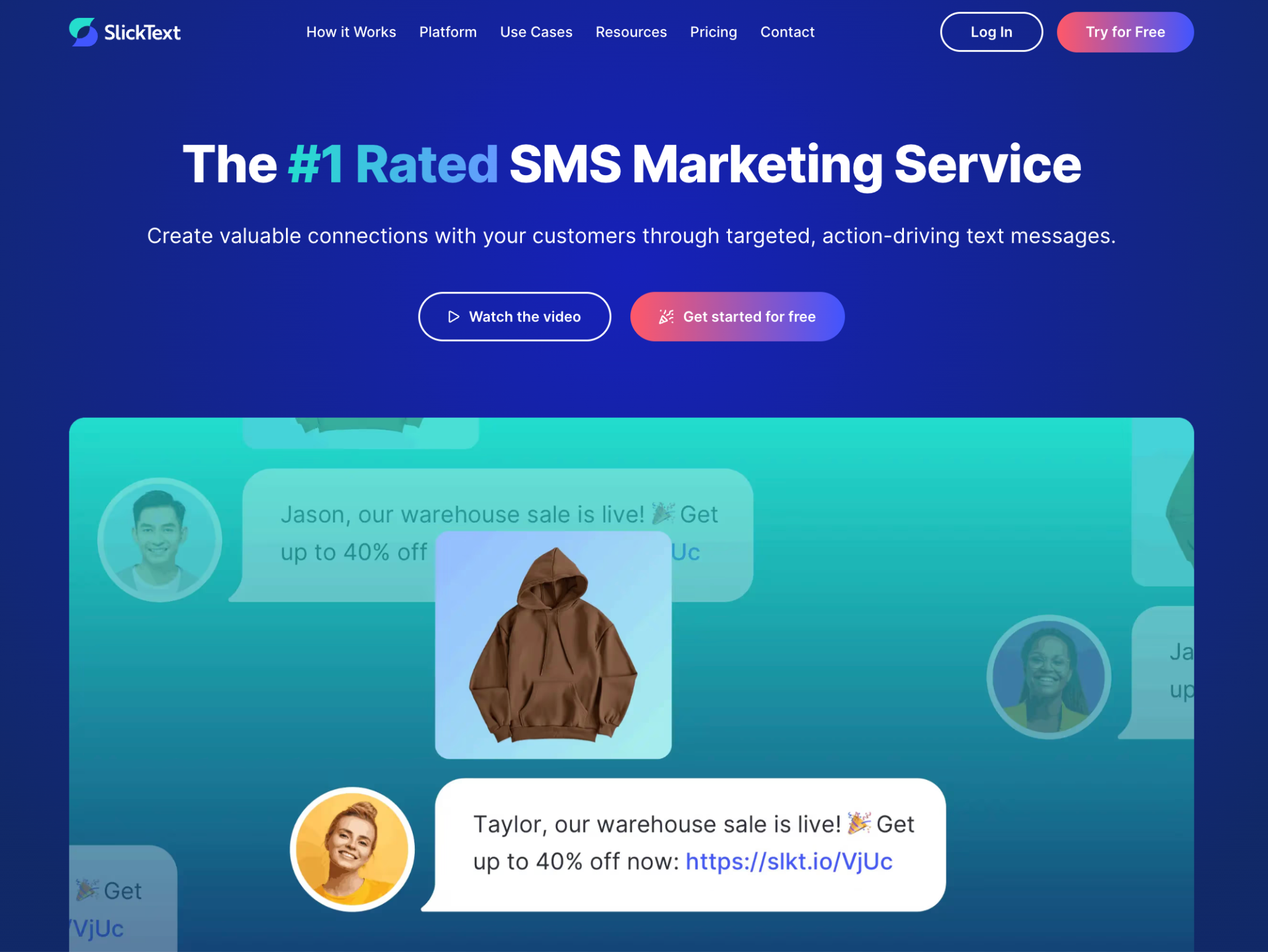 Slicktext Homepage